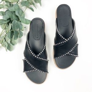 Zara Studded Chunky Espadrille Slip on Sandals